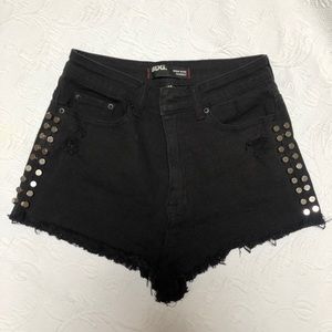 BDG Cheeky High Rise Black Denim Shorts with Studs